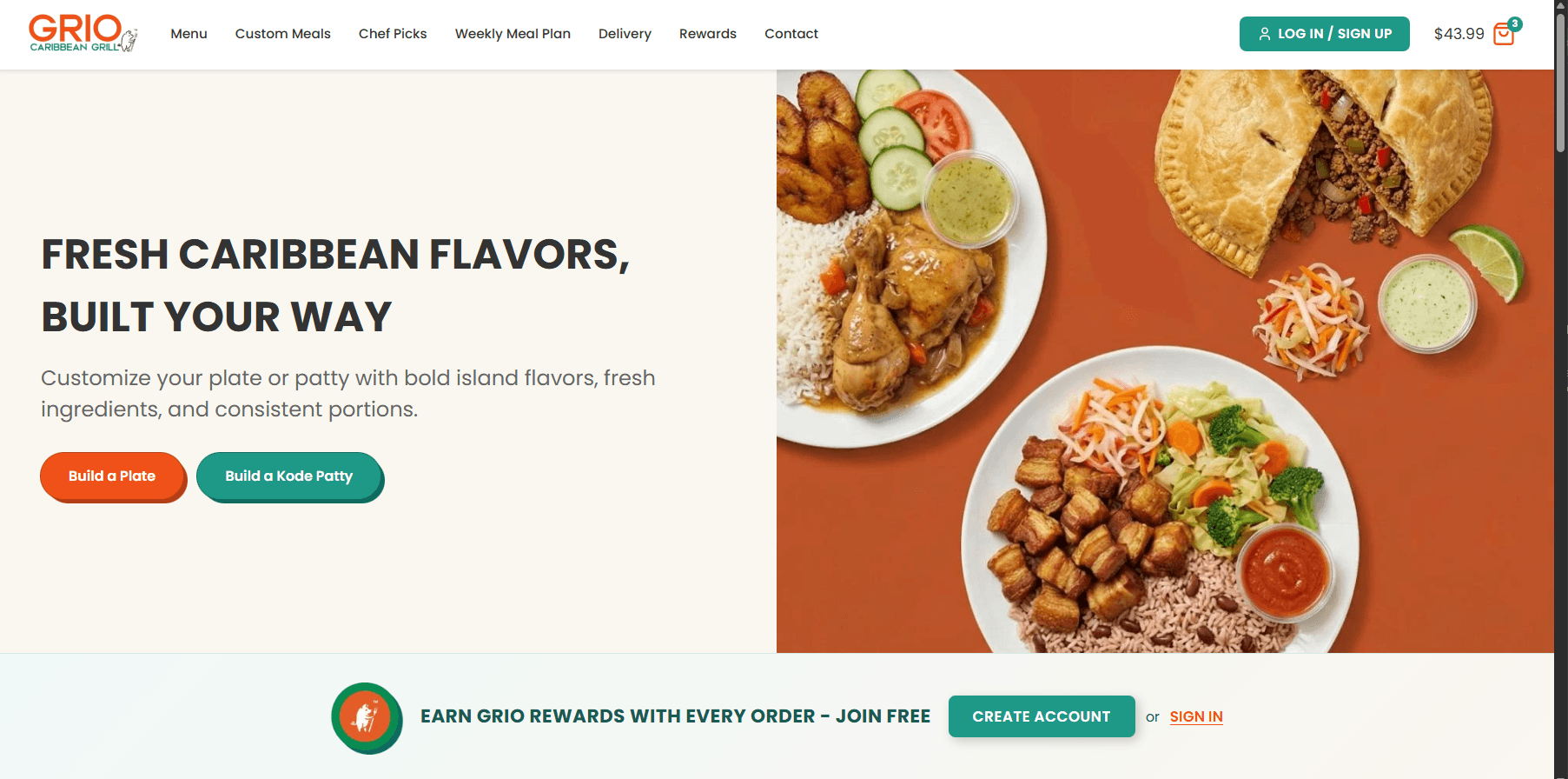 GRIO Caribbean Grill — marketing homepage