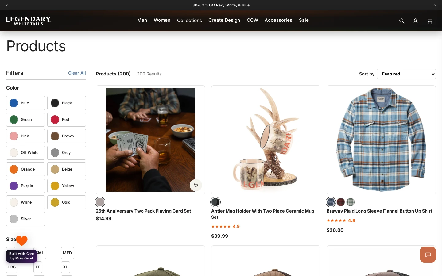 Legendary Whitetails - collection browse on the Shopify demo store
