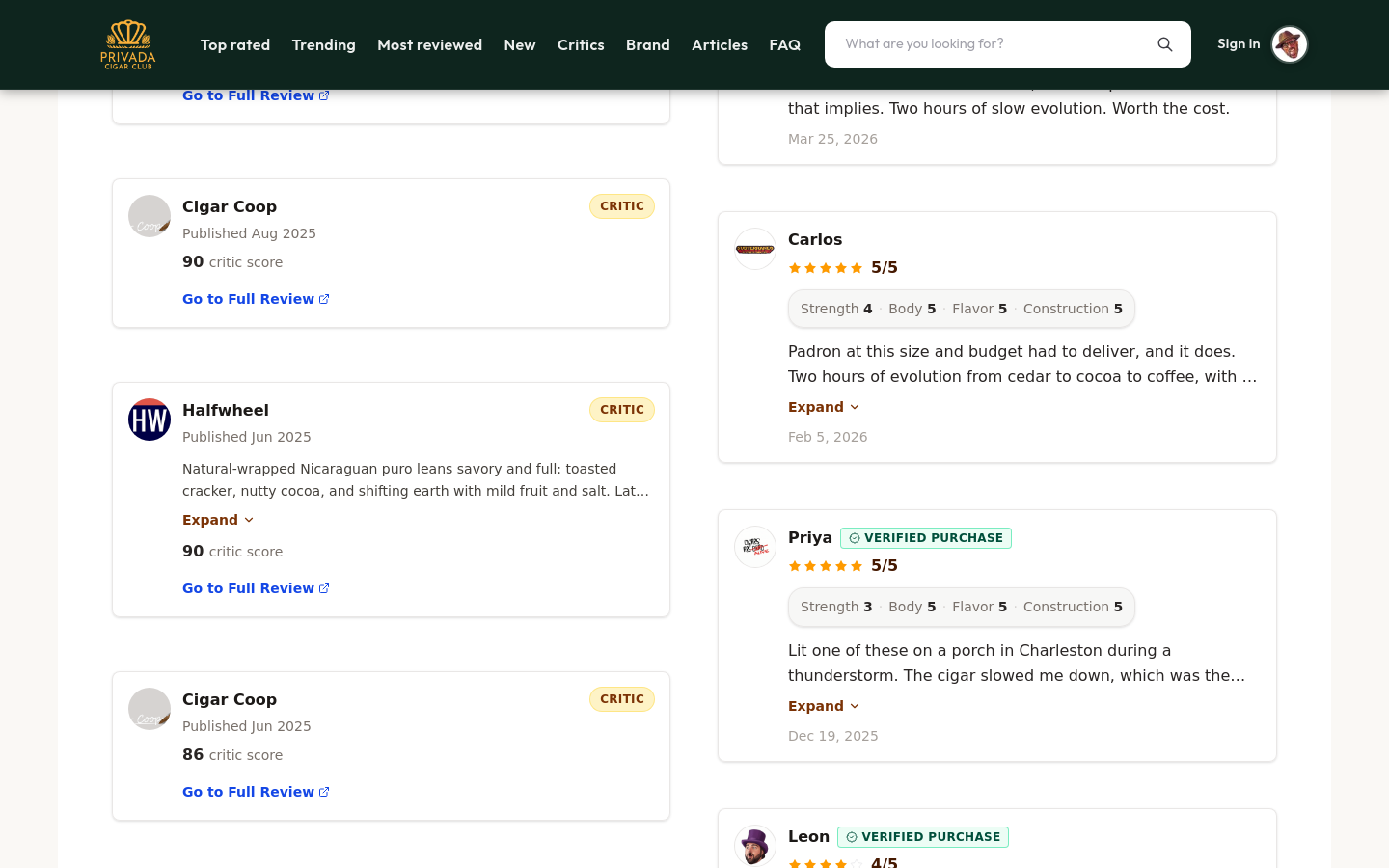 Privada ratings hub — critic and community reviews